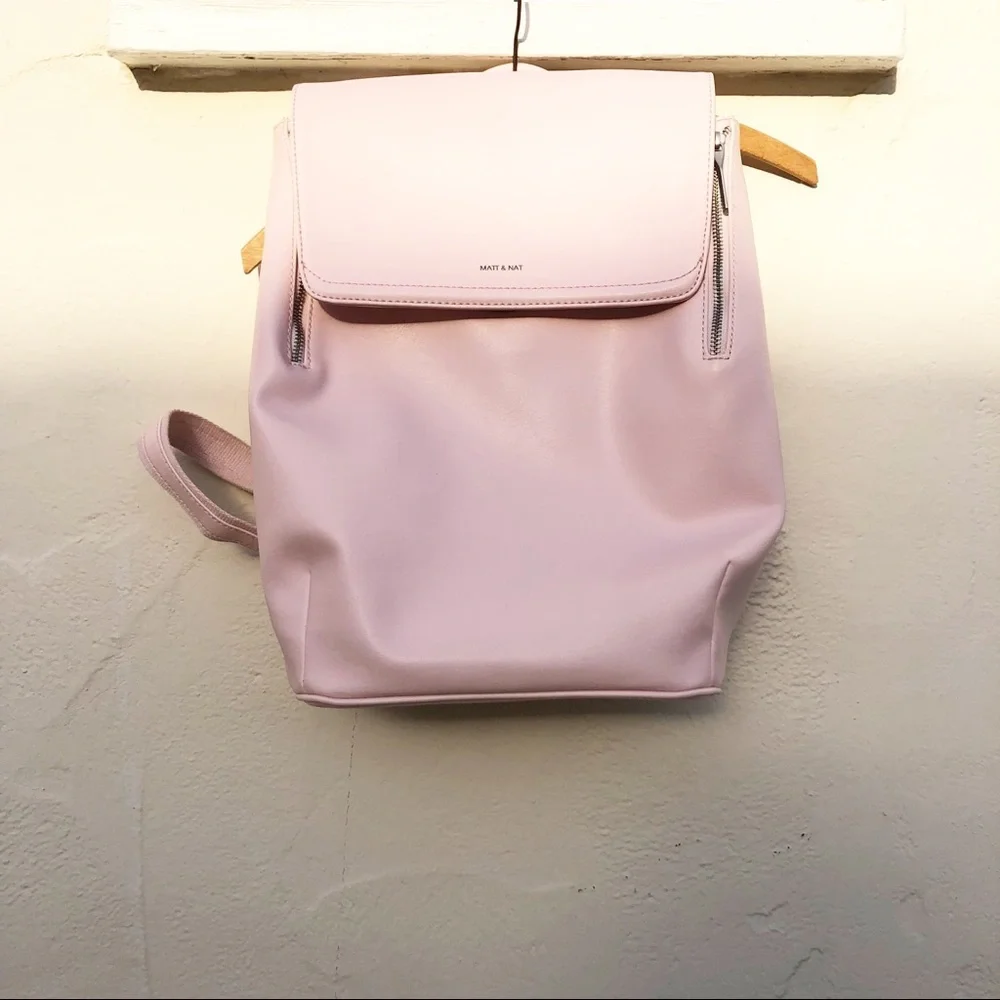 Matt & Nat Light Pink Vegan Leather Backpack